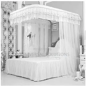 White 2stand Mosquito Net With Rail