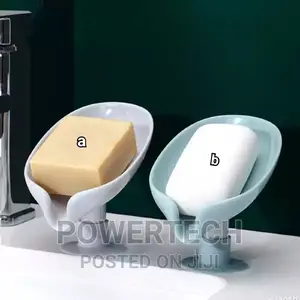 Leaf Shape Self Draining Soap Dish With Suction Cups