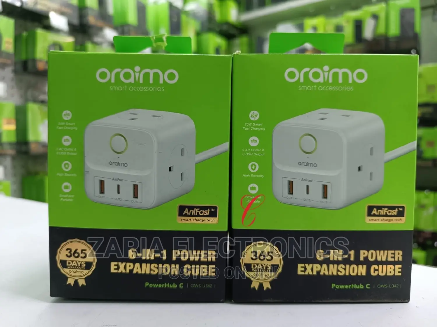 Oraimo Powerhub Extension Cube 6in 1