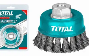 Total TAC32031 Wire Cup Brush Dia: 75mm, 3" Thread: M14x2