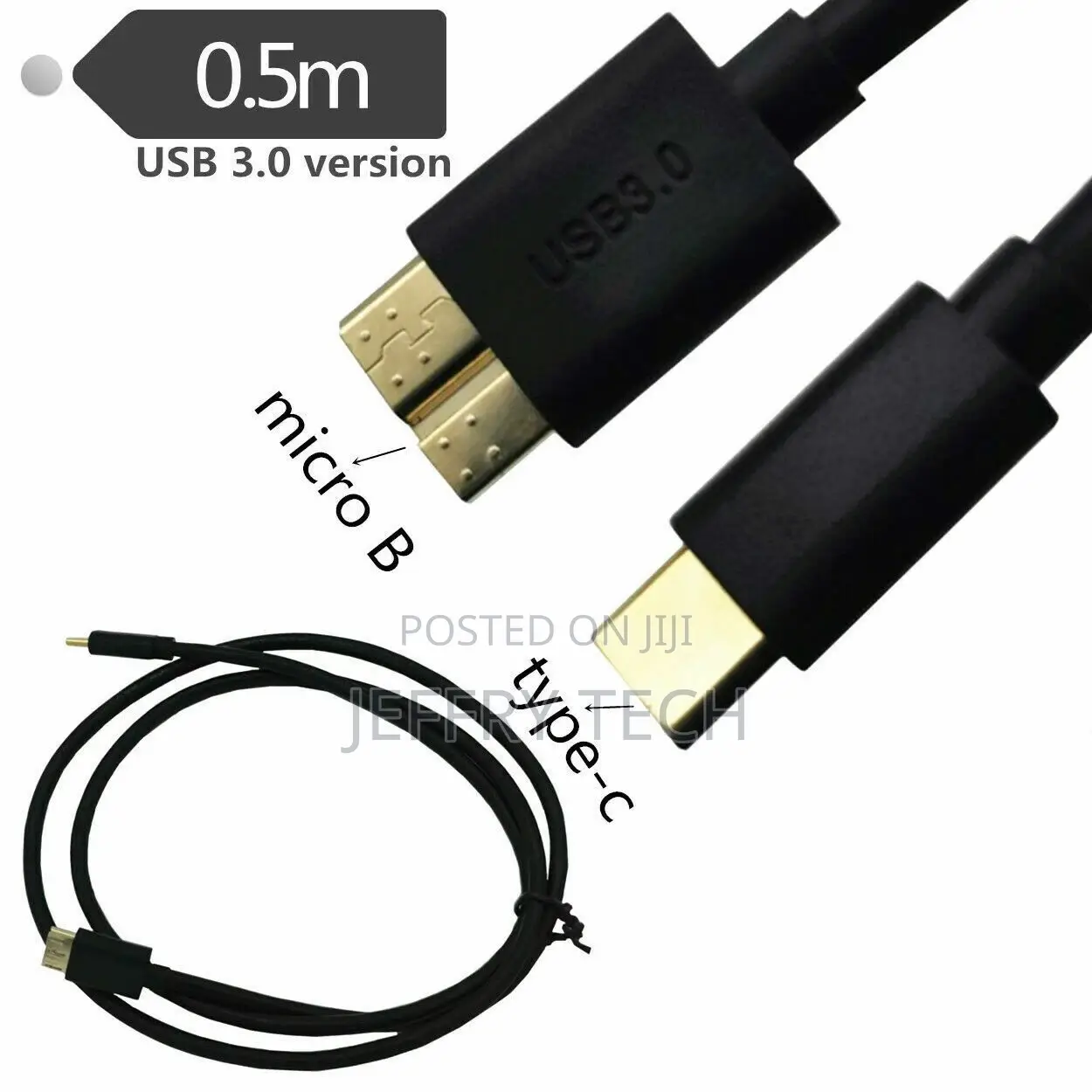 USB 3.1 Type C (USB-C) to USB 3.0 Micro-B Cable for Apple Ma