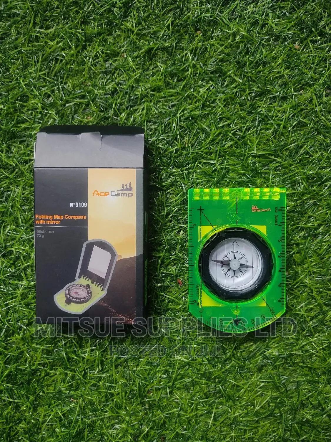 Ace Camp Folding Map Compass With Mirror