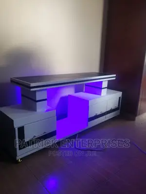 Morden Wooden TV Stand With LED Lights
