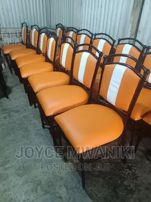 Restaurant Chairs Orange and White.