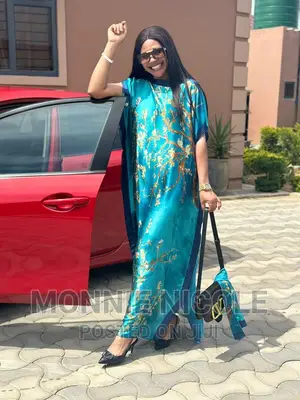 Goldish Blue Silk Dera