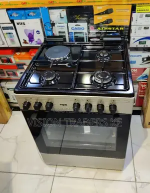 VON 60*60 3+1 Standing Cooker Electric Oven. Dark Silver✓✓