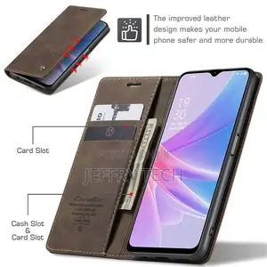Oppo A78 Case, Retro PU Leather Wallet Case Card Slots Flip