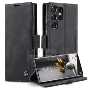 Generic Galaxy S23 Ultra Case, Retro PU Leather Wallet Case
