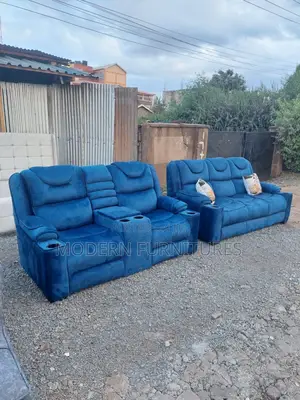 Blue 5 Seater Reclinerlike Sofa