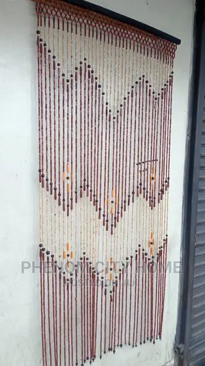 Salon Curtains With Wooden Beads