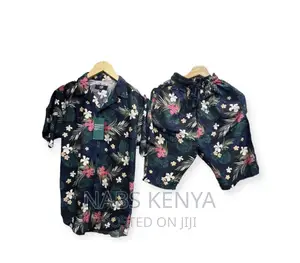Mens Hawaiian Suit Shirt and Short 2 Piece