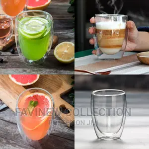 2pcs 350ml Double Wall High Borosilicate Glass