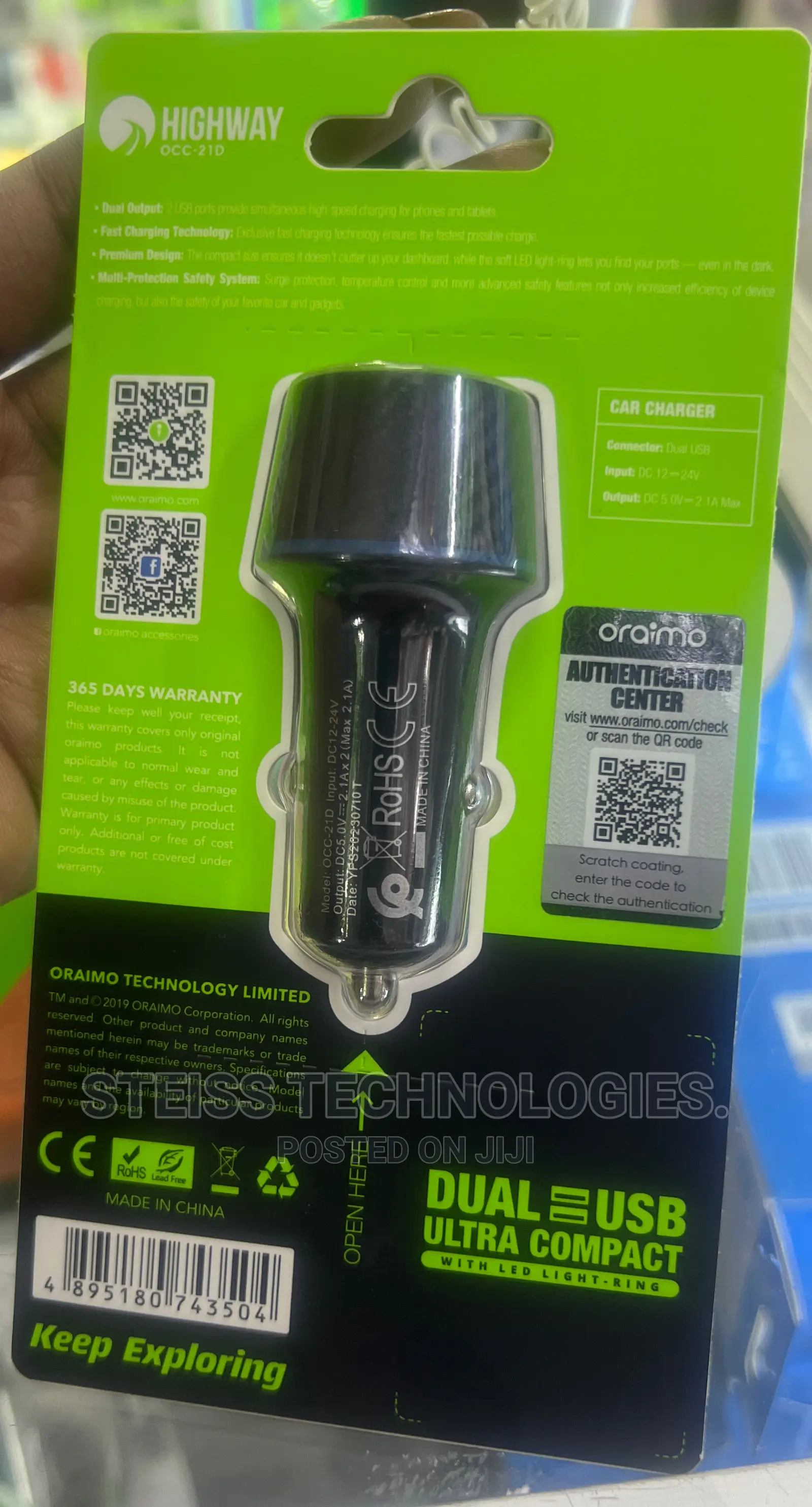 Oraimo Car Fast Charger