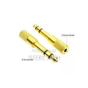 2 PIECES - Gold Plated 6.5mm Male to 3.5mm Female Jack Stere