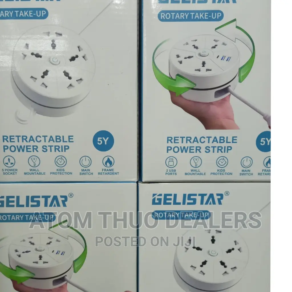5 Way Extension 5 Yard 3, 3 USB Ports Power Strip,Wall