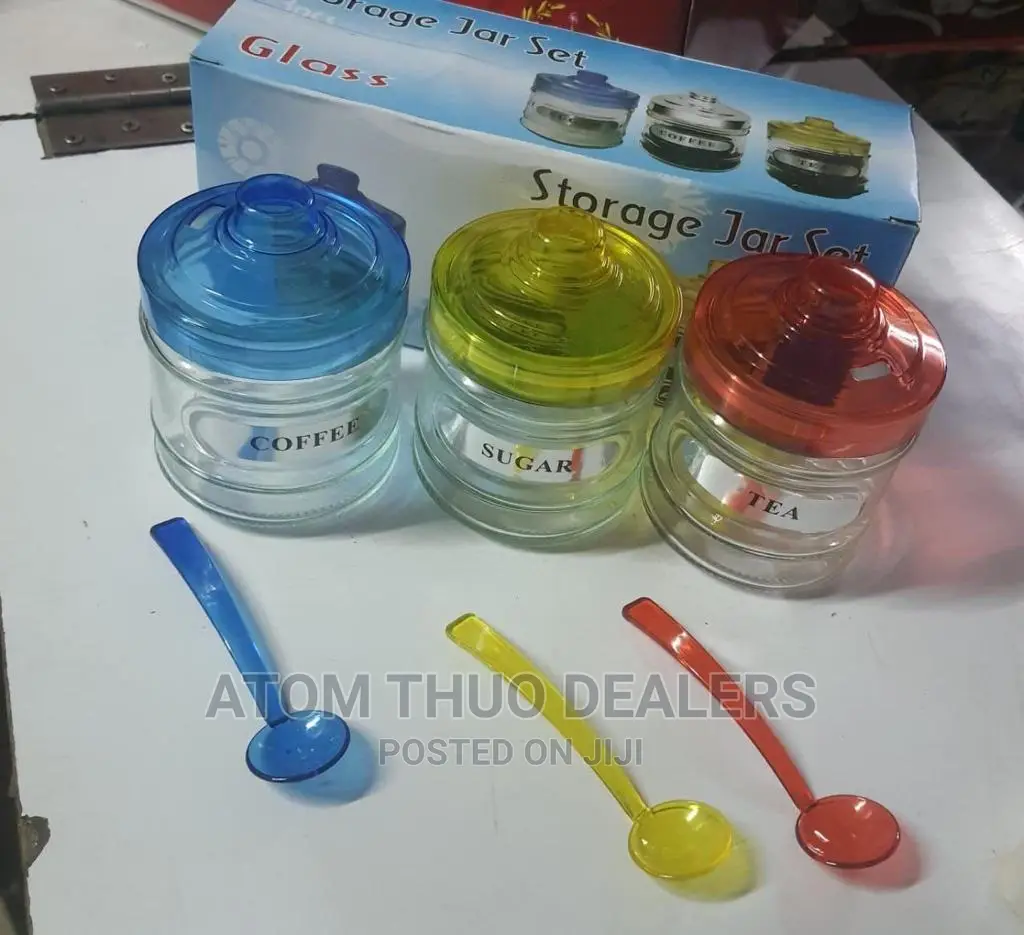 3pcs 300ml Glass Set Sugar Coffee Tea Set 