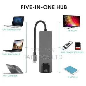 5 In1 USB Type-C to Multi-Port Ethernet Hub
