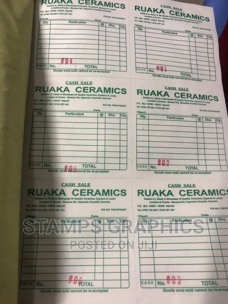 Cash Sale Book.