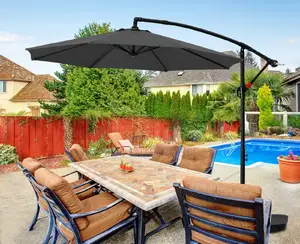 10ft Solar Powered Outdoor Patio Umbrella