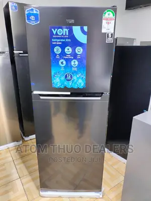 Von VART-26NMS Double Door Fridge, 202L - Silver NON Frost.