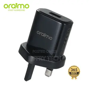 Oraimo Charger With Free Cable UK OCW-U65S - Black