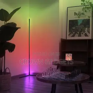 Led Black Stick Vertical Corner Floor Lamp Colorful Light