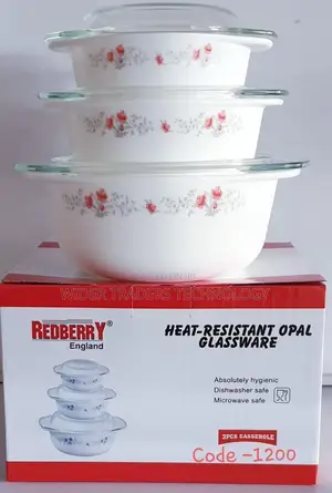 Redberry 3 PCS Glass Casserole Set With Lids Capacities: