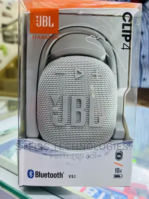 JBL Clip 4 Portable White Speaker