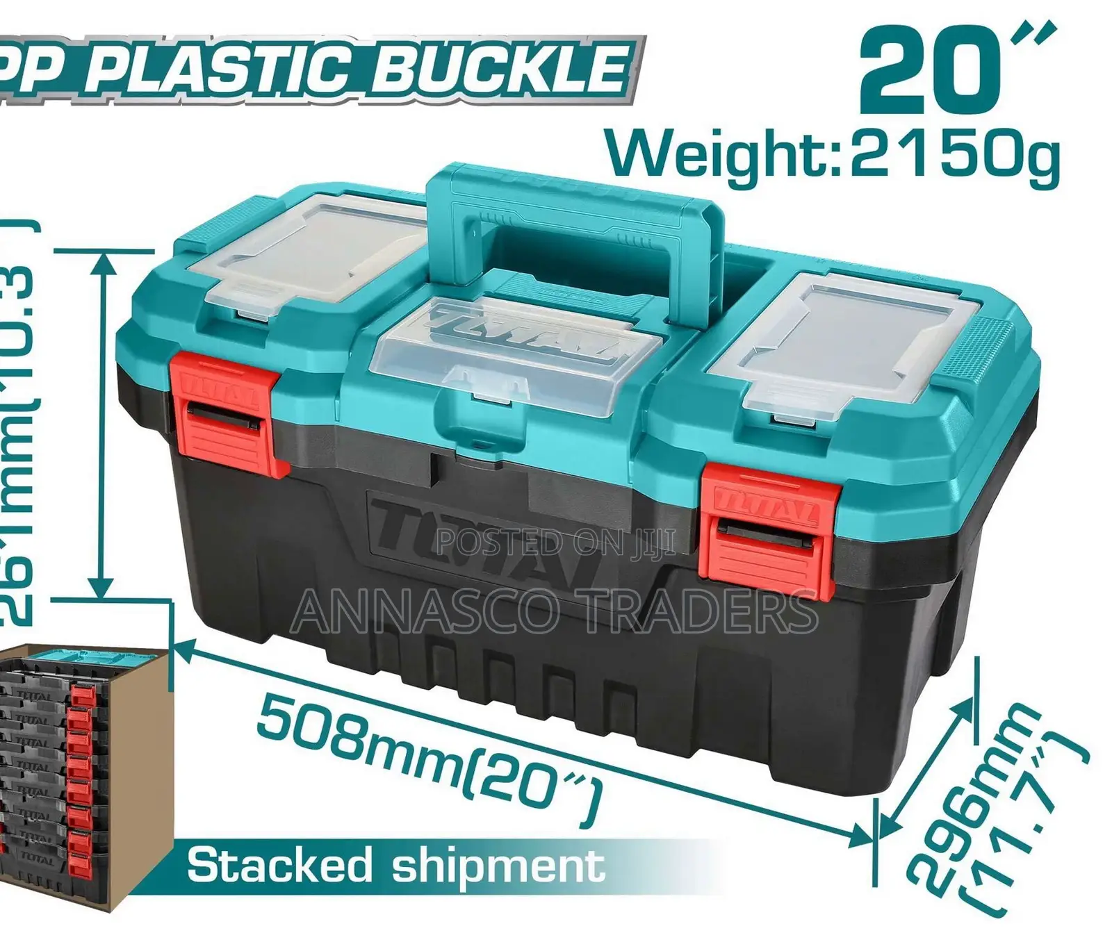 TOTAL TPBX0201 20" Plastic Tool Box