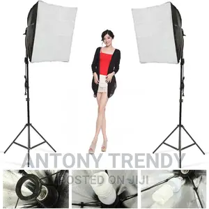 Four Lamp Softbox Kit With E27 Base Holder Soft Box