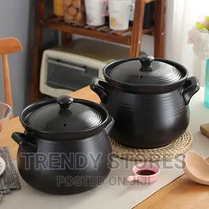 3.4 Liters High Quality Heavy Ceramic Black Pot