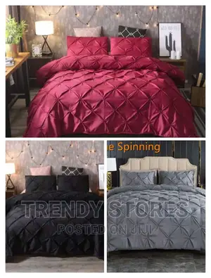 3pcs Double Pinch Pleat Pintuck Duvet Cover Set