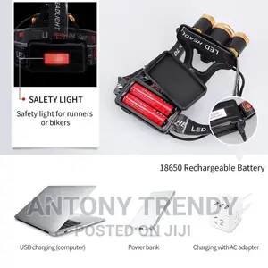 Rechargeable Waterproof Head Lamp for Outdoor Camping Cycle