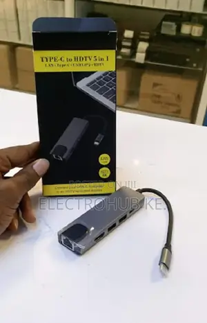Newly 5 in 1 Usb Type C Hub Hdmi Usb C Rj45 Lan Adapter !