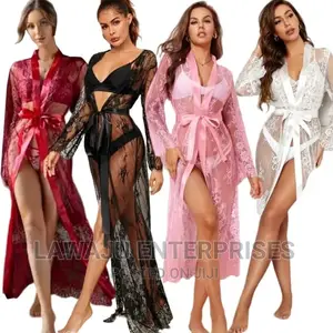 3pcs Lingerie Set (Long Cover + Bra + Thong)
