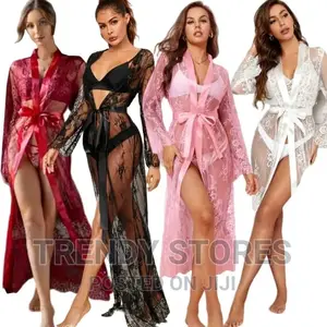 3pcs Lingerie Set (Long Cover + Bra + Thong)