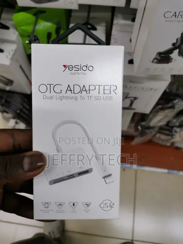 Lightning to USB + TF Microsd + Lightning OTG Adapter