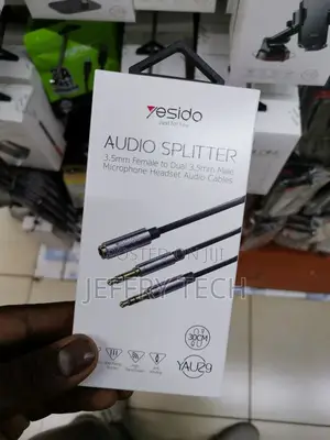 Yesido Audio Splitter - 1x 3.5mm Female / 2x 3.5mm Male / Bl