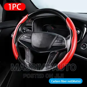 Red Matte Carbon Fiber Steering Wheel Cover