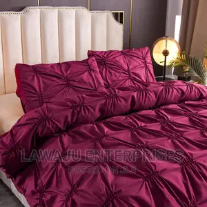 Hand Crafted Wrinkle Duvet Cover - Burgundy