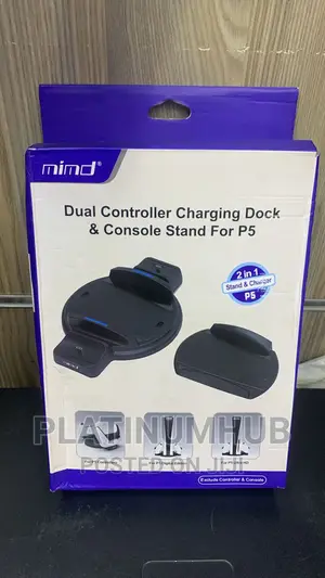 Dual Controller Charging Dock and Console Stand for Ps 5