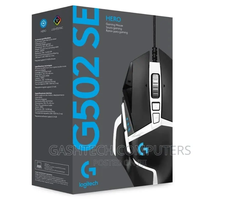 Logitech G502 SE Hero Gaming Mouse - Black and White SE