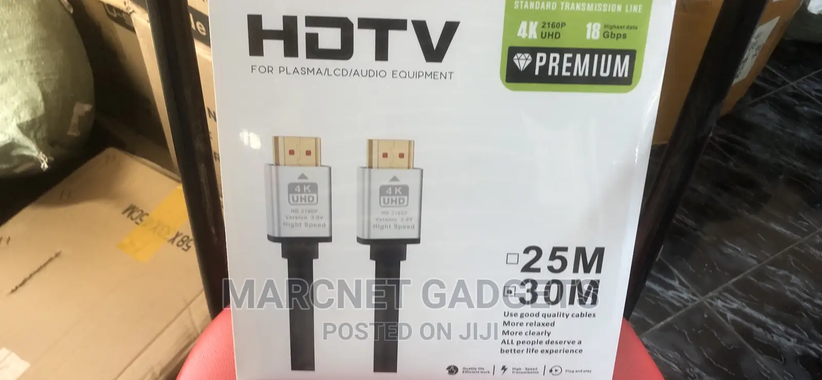 30M 2160P 18GBPS Oxygen Free Copper Hdmi HDTV Cable
