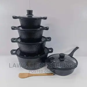 11PC Black Bosch Cookware With Silicon Lid Covers