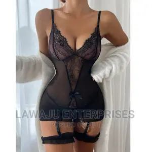Sexy Exotic See Through Lingerie Set - Black