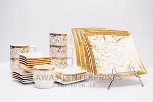 24pcs Marble Channel Dinner Set