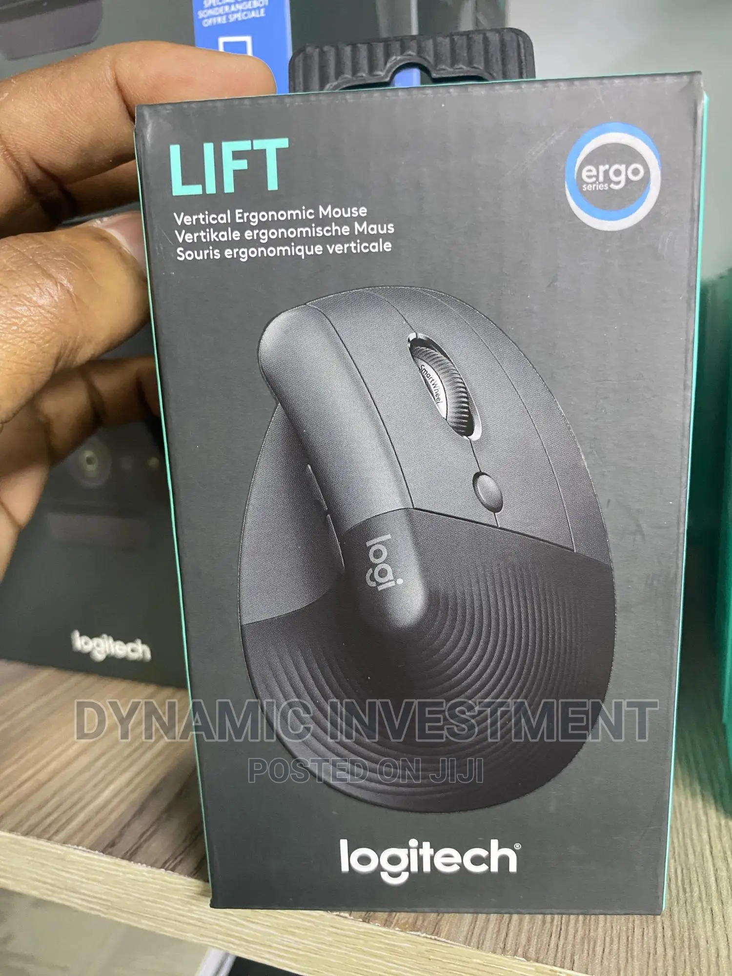 Logitech Lift Vertical Ergonomic Mouse, Wireless, Bluetooth