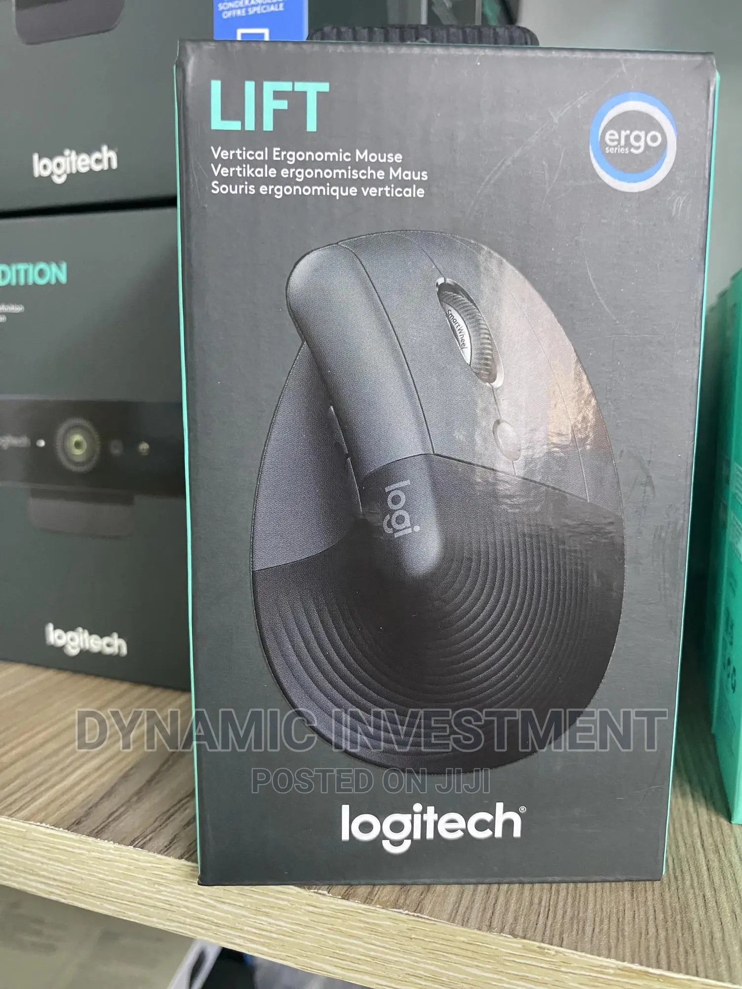 Logitech Lift Vertical Ergonomic Mouse, Wireless, Bluetooth