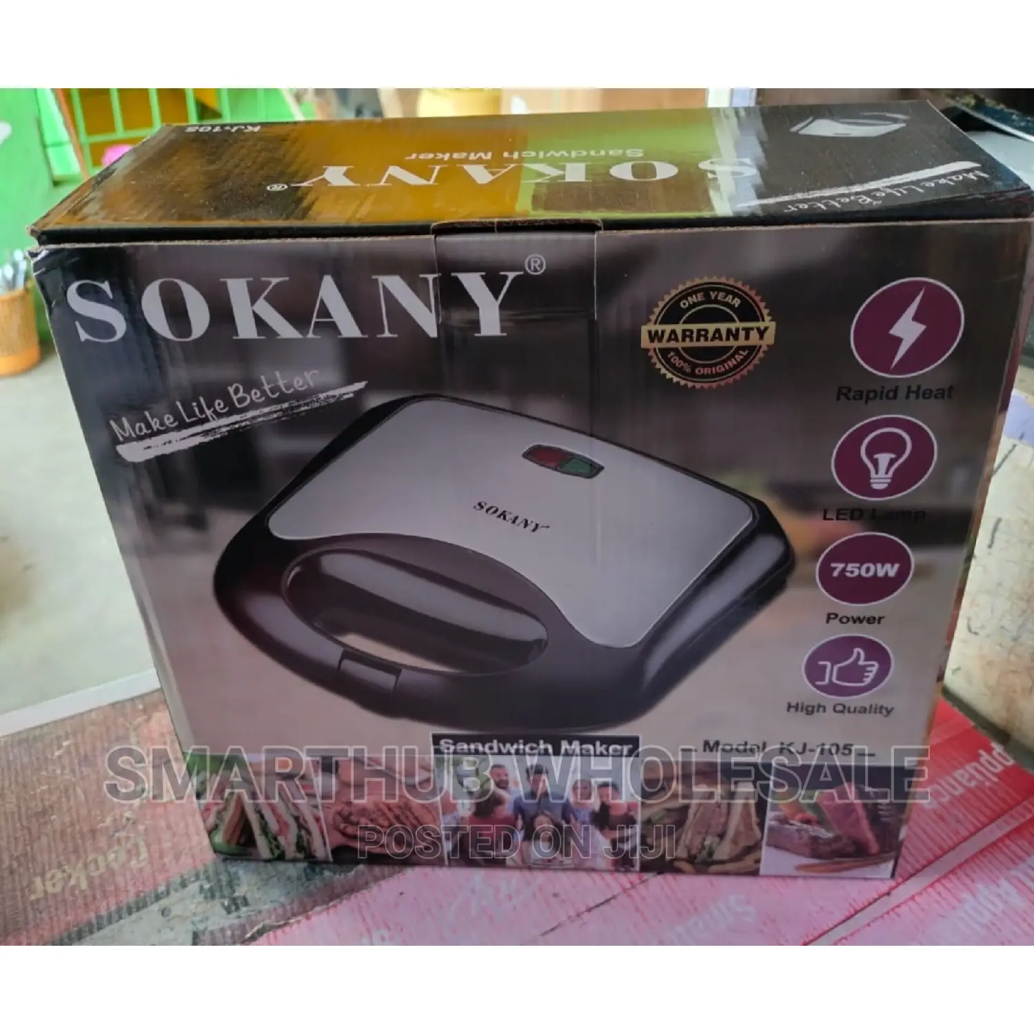 Sokany 2slice Sandwich Maker 750 Wat