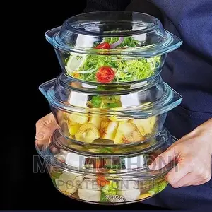 Set of 3 Casserole Material Glass.